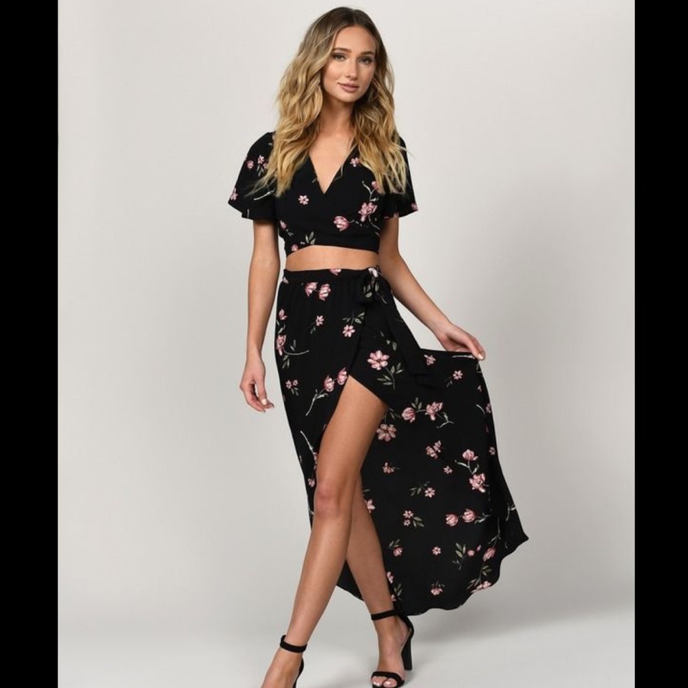 TOBI • two piece floral maxi dress
